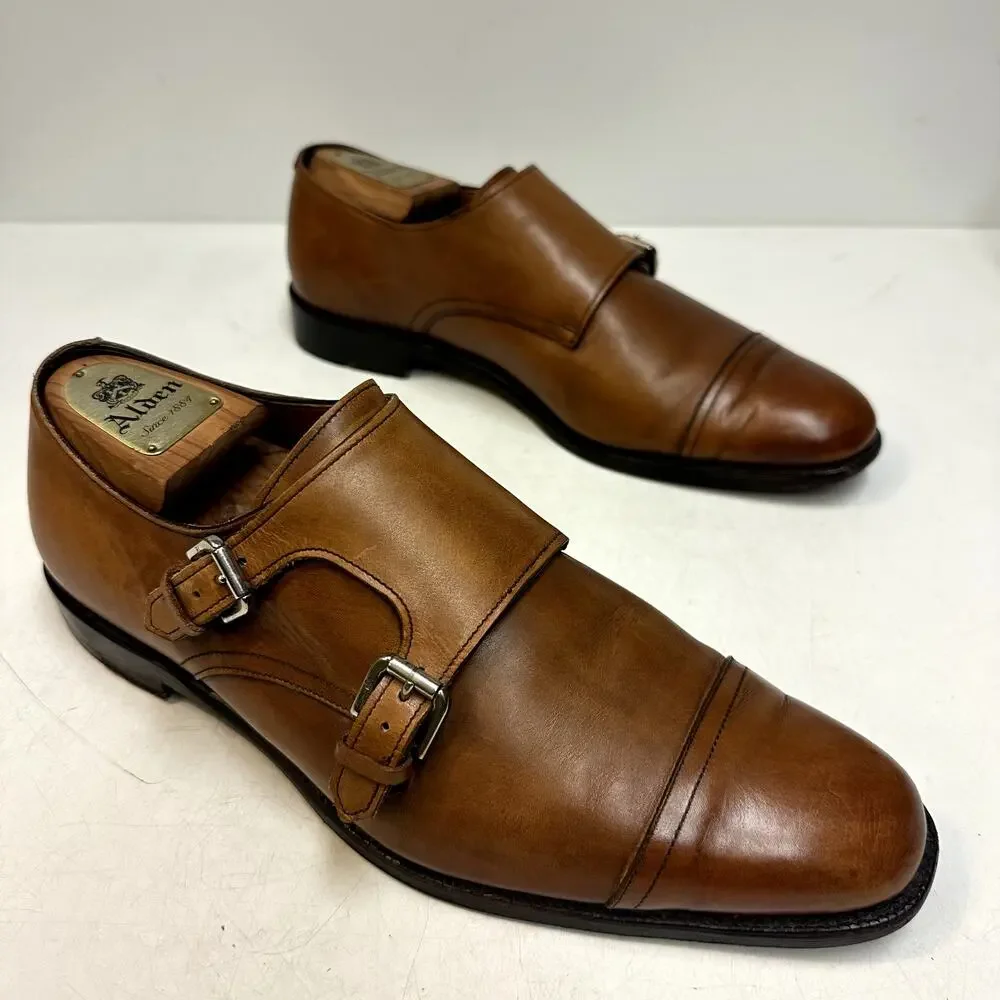 VGUC Allen Edmonds x Polo Ralph Lauren Double Monk Strap Brown Made in USA 10 D